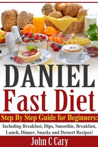 The photo on this book includes eggs, cheese, ham, jam, raised breads, milk and other food not allowed on the Daniel Fast! Just one example!